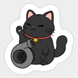 Maneki-Neko Black Sticker